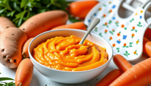découvrez notre recette simple de purée de patate douce et carotte, idéale pour introduire de délicieuses saveurs aux repas de votre bébé. facile à préparer et pleine de nutriments, cette purée ravira les papilles des tout-petits tout en soutenant leur croissance healthy.